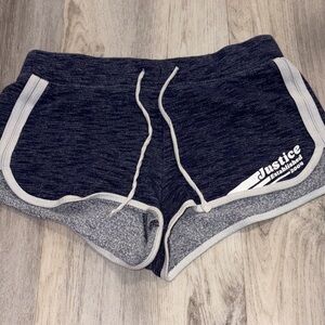 Justice Navy and Gray Kids Athletic Shorts